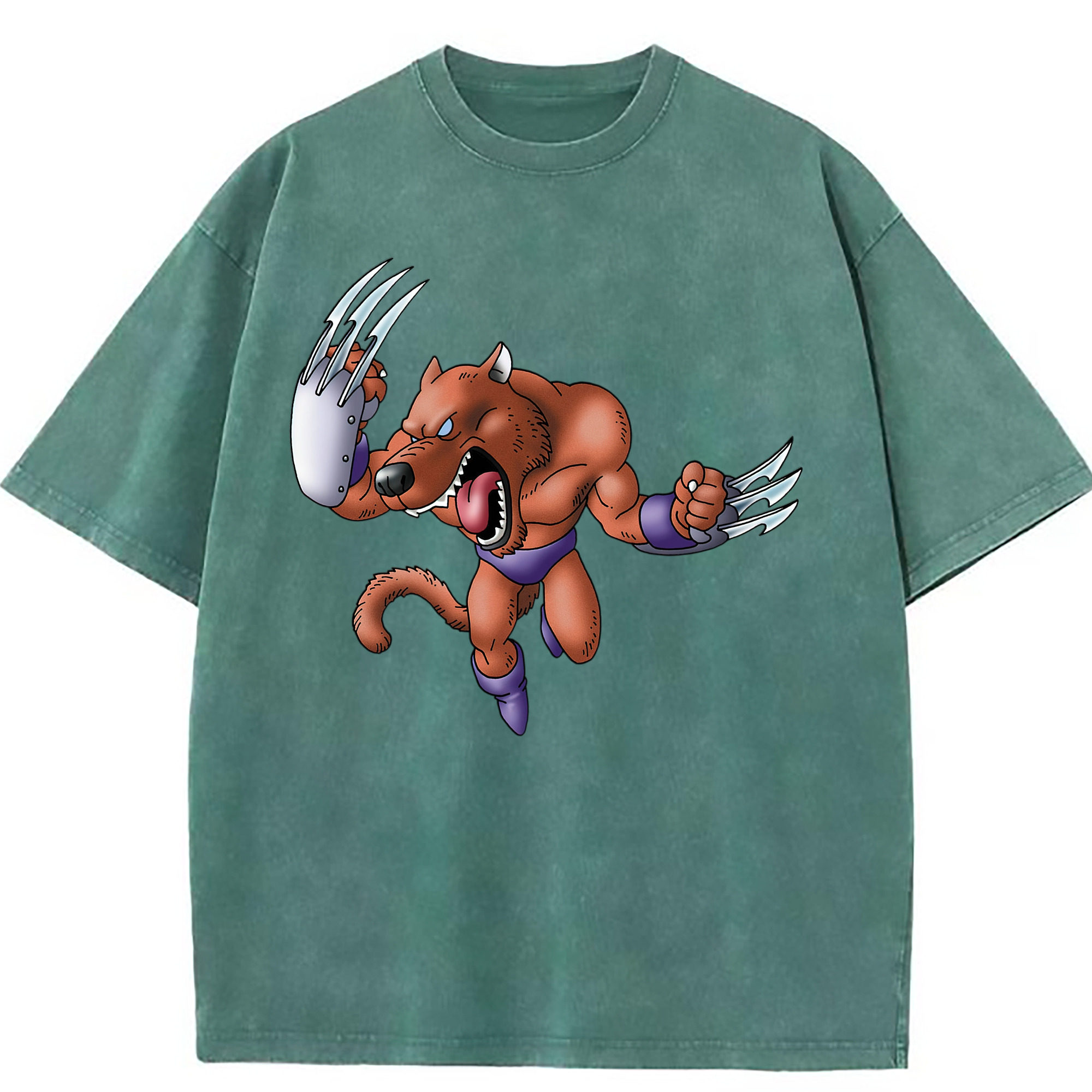 （画像用） ドラゴンクエスト Doragon Kuesuto Dragon Quest 綿100% ヴィンテージ風 半袖Tシャツ（フロントプリント）